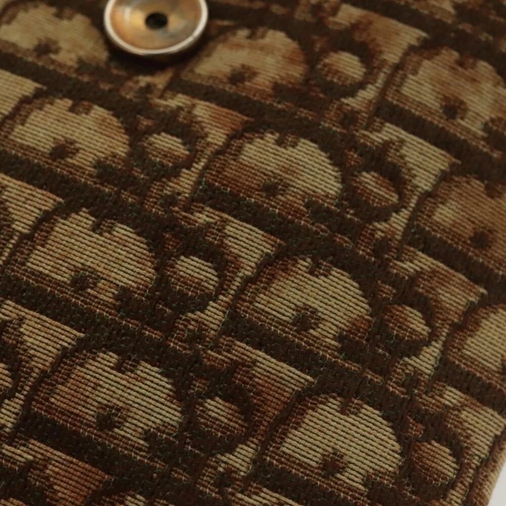 Christian Dior Trotter Canvas Chain Shoulder Bag Brown Gold Auth gh553 - Picture 14 of 16